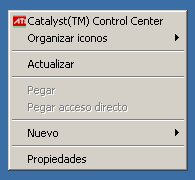 Menú contextual, Ati Catalyst